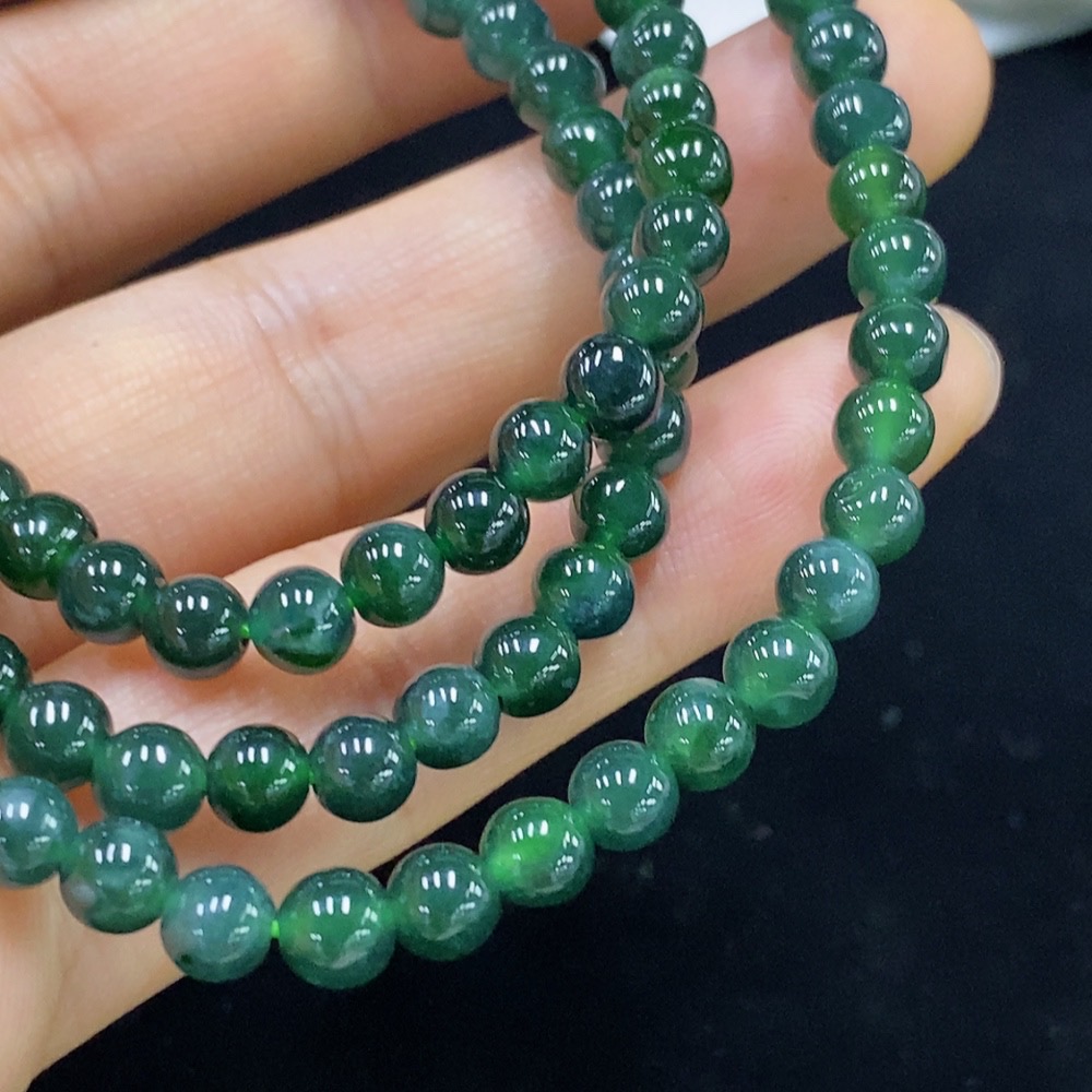 F35094630 Jadeite Bead Necklace approx. 4.8mm Non-Gold Total Weight approx. 27.79g