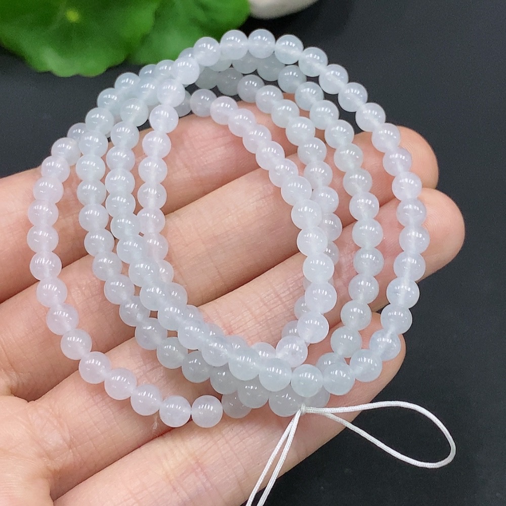 F29365854 Jadeite Bead Necklace Total Weight Approx. 21g Size Approx. 4.5mm