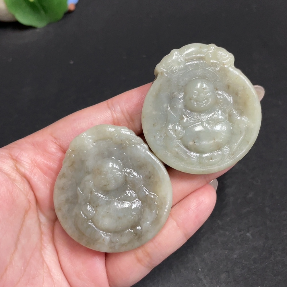 H29431620 Hetian Jade Pendant - Buddha Statue - Containing Other Mineral Components - Total Weight Approx. 91.8g