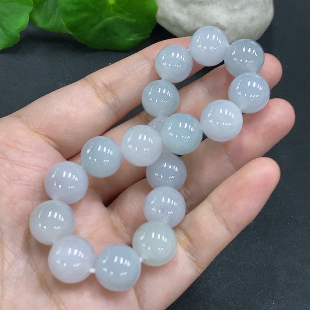 F34022340 Jadeite Bead Necklace Approx. 12mm Total Weight Approx. 54.4g