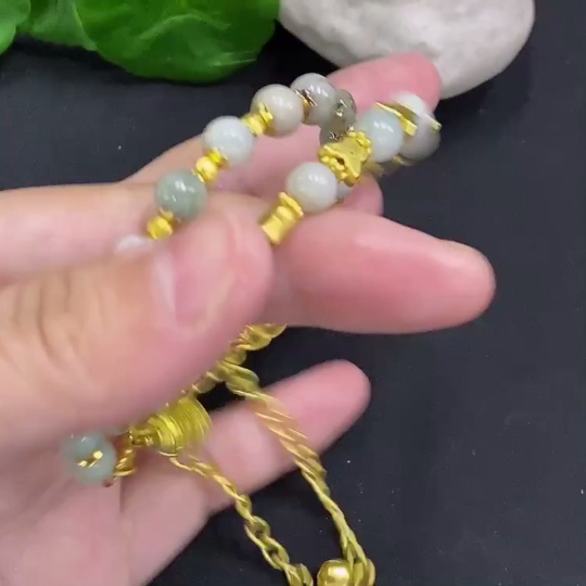 F34001796 Jadeite Beads Strand Sell as a Lot Non-Gold Setting (Contains Other Mineral Components) (Matching Beads Non-Grade A)