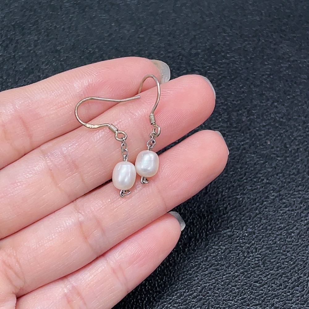 C34006555 Pearl Earrings Non-Gold Total Weight Approx.1.12g Size 5.6mm