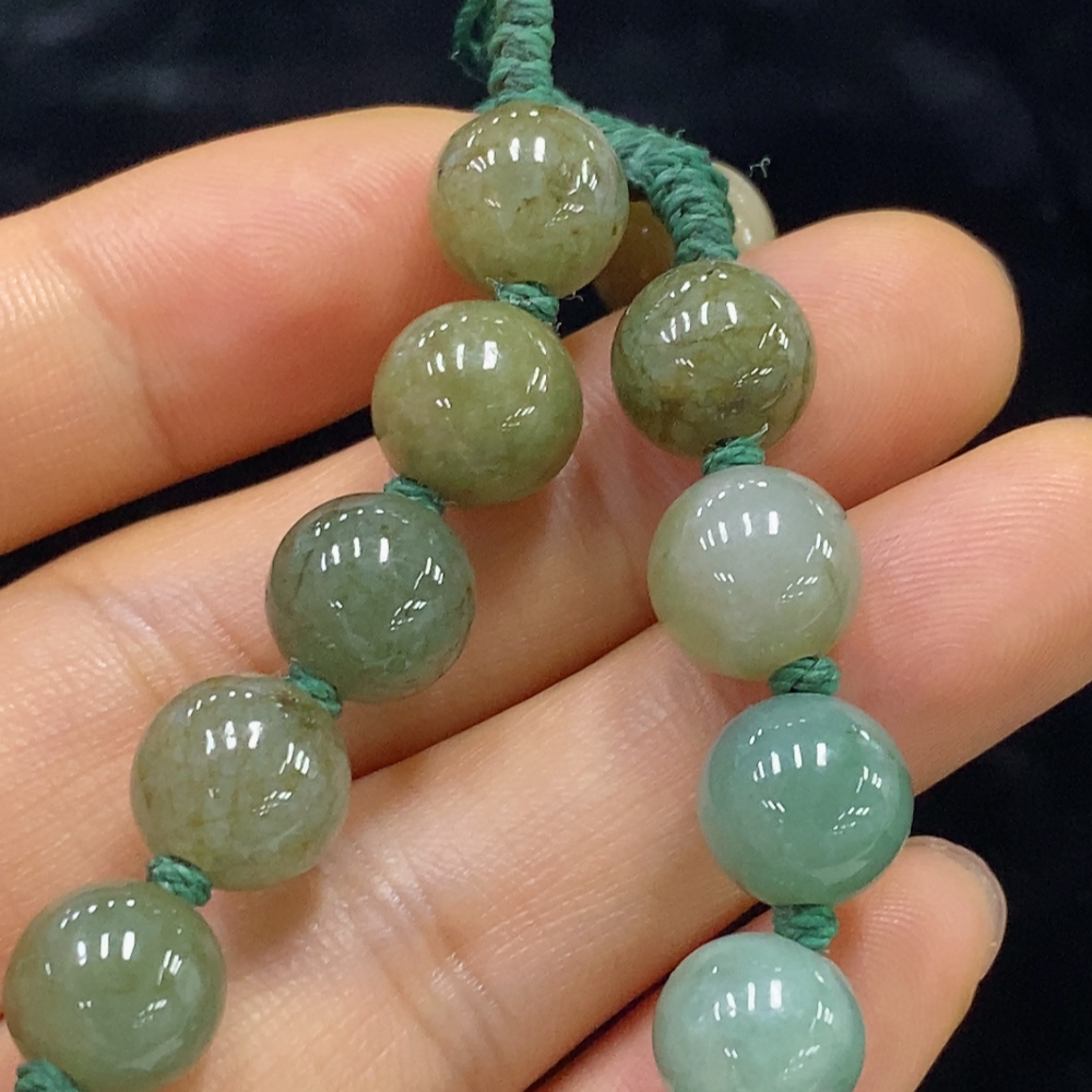 F34973343 Jadeite Bracelet Approx. 9.8mm Total Weight Approx. 23.45g Yellow Part Color Origin Undetermined