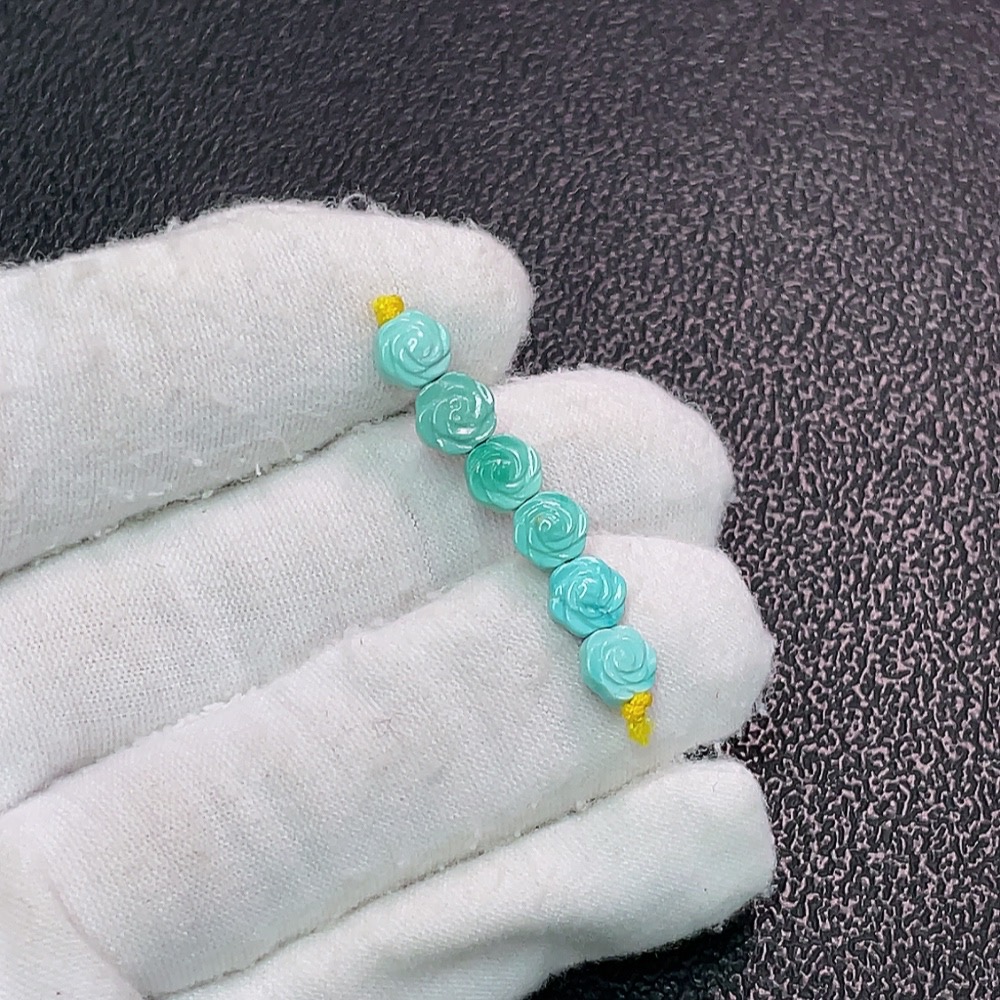 C34990534 Turquoise Jewelry (Color Origin Undetermined, Contains Other Mineral Components, Total Weight Approximately 0.96g, Size Around 6.1mm, Mineral-Included)