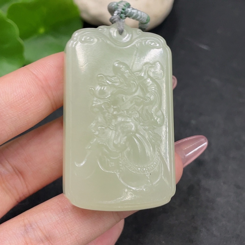 H33885119 Hetian Jade Pendant Guan Gong