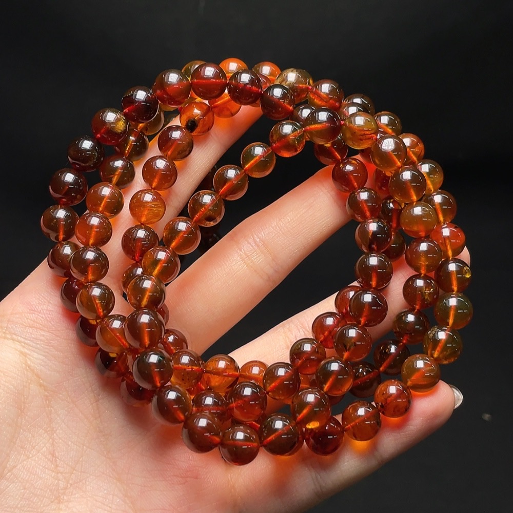 C34988688 Amber Beeswax Bead Necklace, Total Weight Approx. 36.5g, Size 8mm