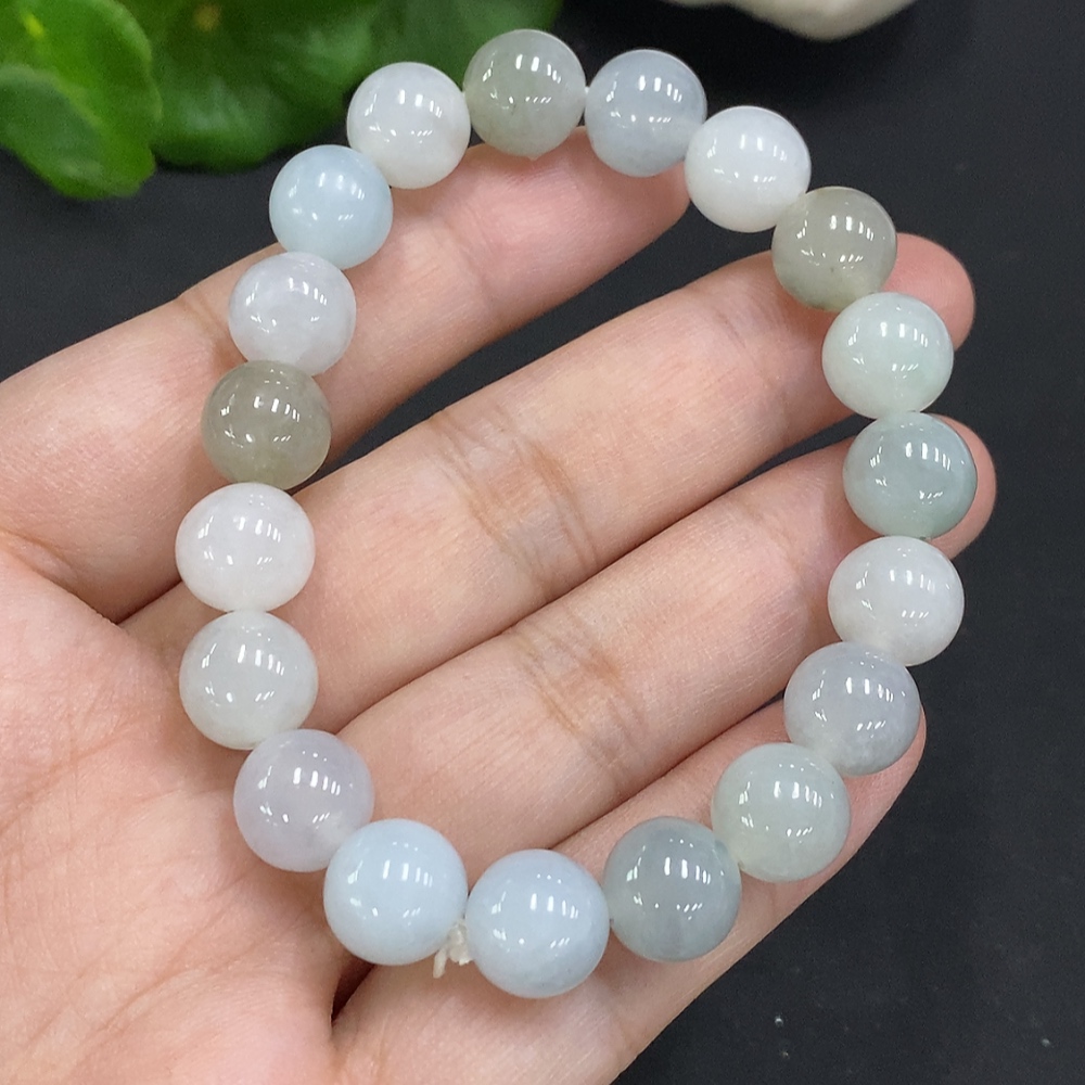 F35125836 Jadeite Bead Necklace approx. 9.8mm Total Weight approx. 32.6g