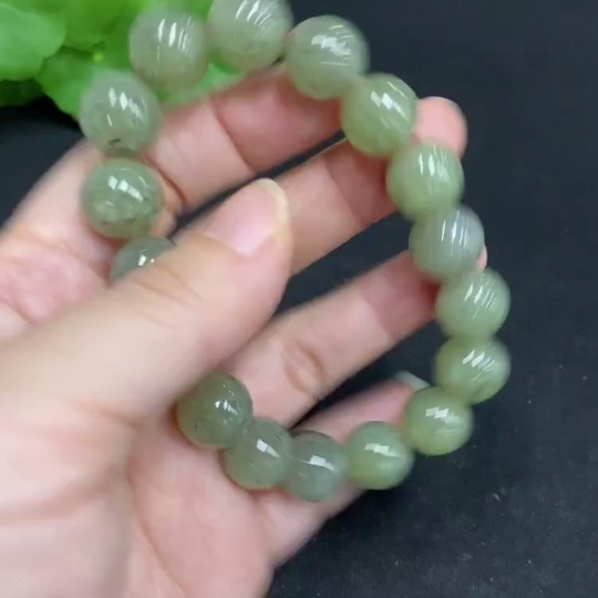 H34015776 Hetian Jade Bracelet Approx.11.7mm Total Weight Approx.45.1g