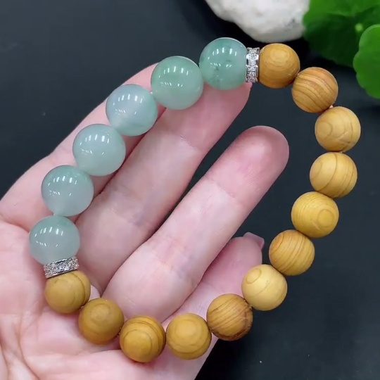 F25857897 Jadeite Beads Bracelet approx.12.2mm total weight approx.24.13g