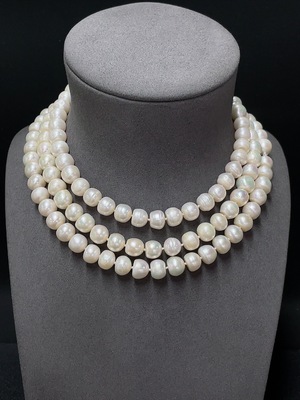 C34989597 Pearl Bead Necklace Total Weight Approximately 177.21g Size About 9.8mm