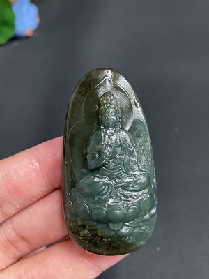 H24804553 Hetian Jade Pendant Guanyin Total Weight about 29.9g