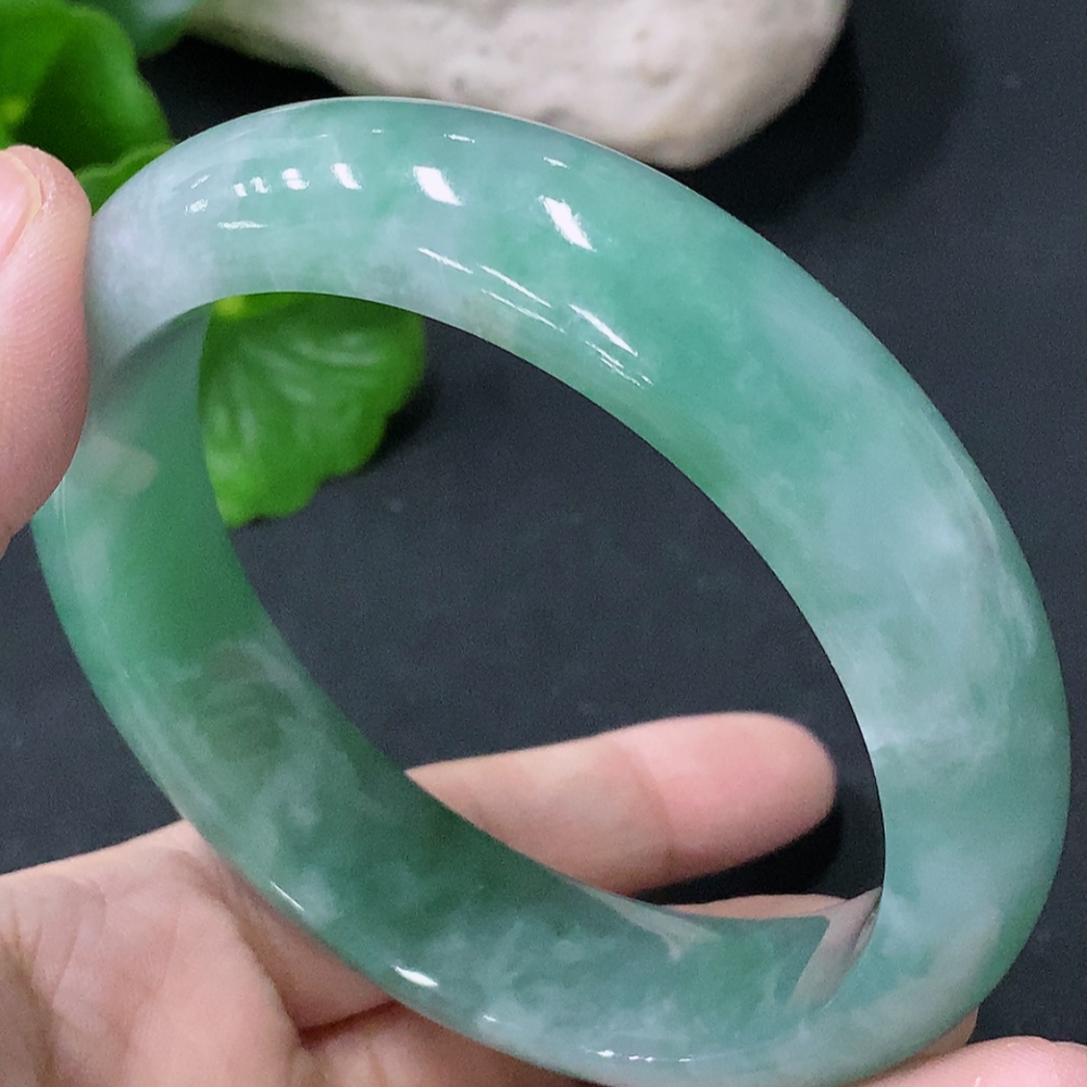 F33849442 Jadeite Round Bracelet Size 58.5mm Total Weight Approx. 72.9g