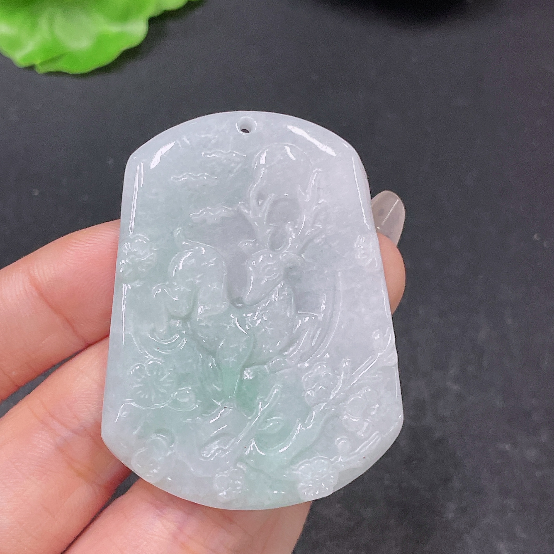 F35137956 Jadeite Deer Pendant, Total Weight Approx. 30.33g