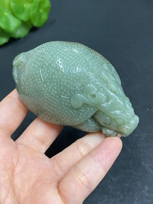 H29375602 Hetian Jade Handheld Piece, Dragon Turtle, Total Weight Approx. 184.9g