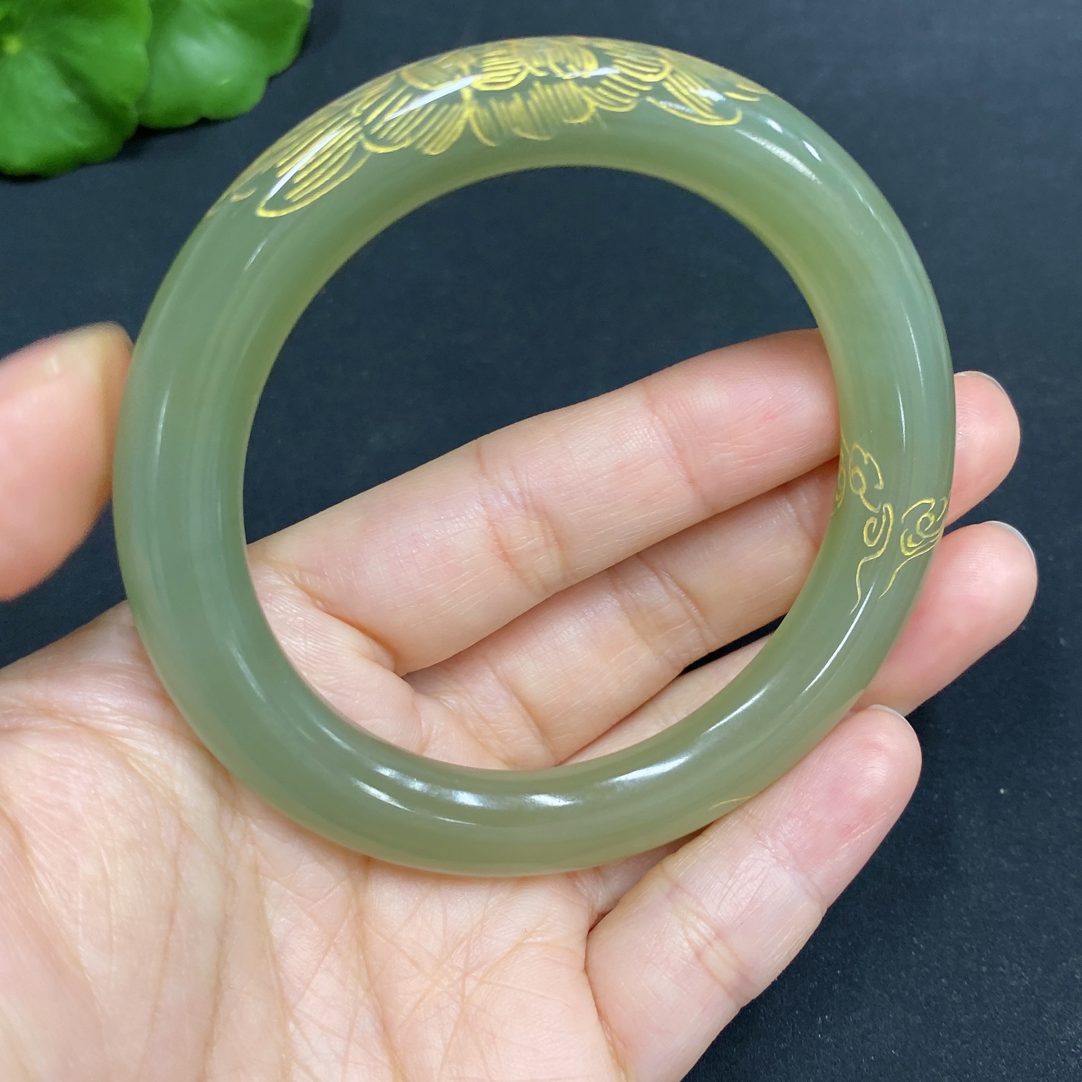H30545199 Hetian Jade Bracelet Size 54.7 Total Weight Approx. 40.3g