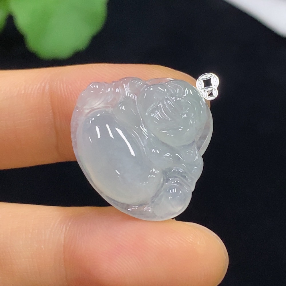 F34976038 Jadeite Buddha Pendant 18k Total Weight Approx. 4.25g