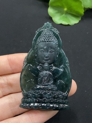 F36249174 翡翠佛牌挂件 货品总重约25.87g