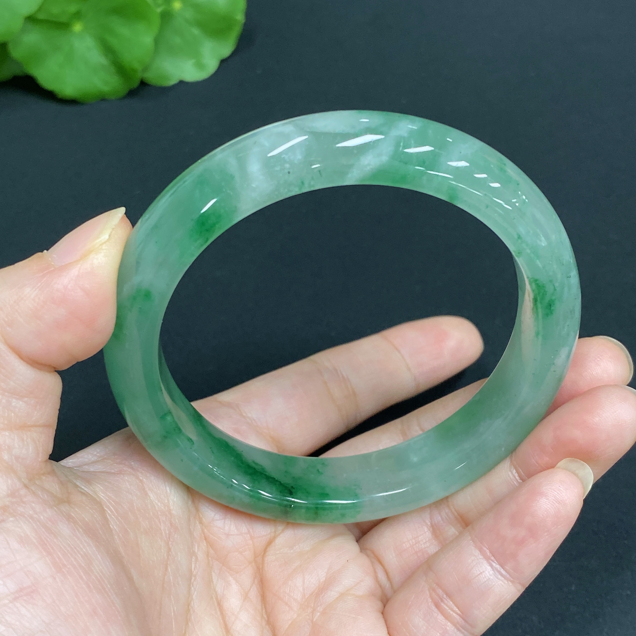 H34015511 African Emerald (Dulong Jade) Regular Circle Bracelet