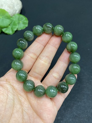 H32703856 Hetian Jade Bracelet Approx.11.7mm Total Weight Approx.45.3g