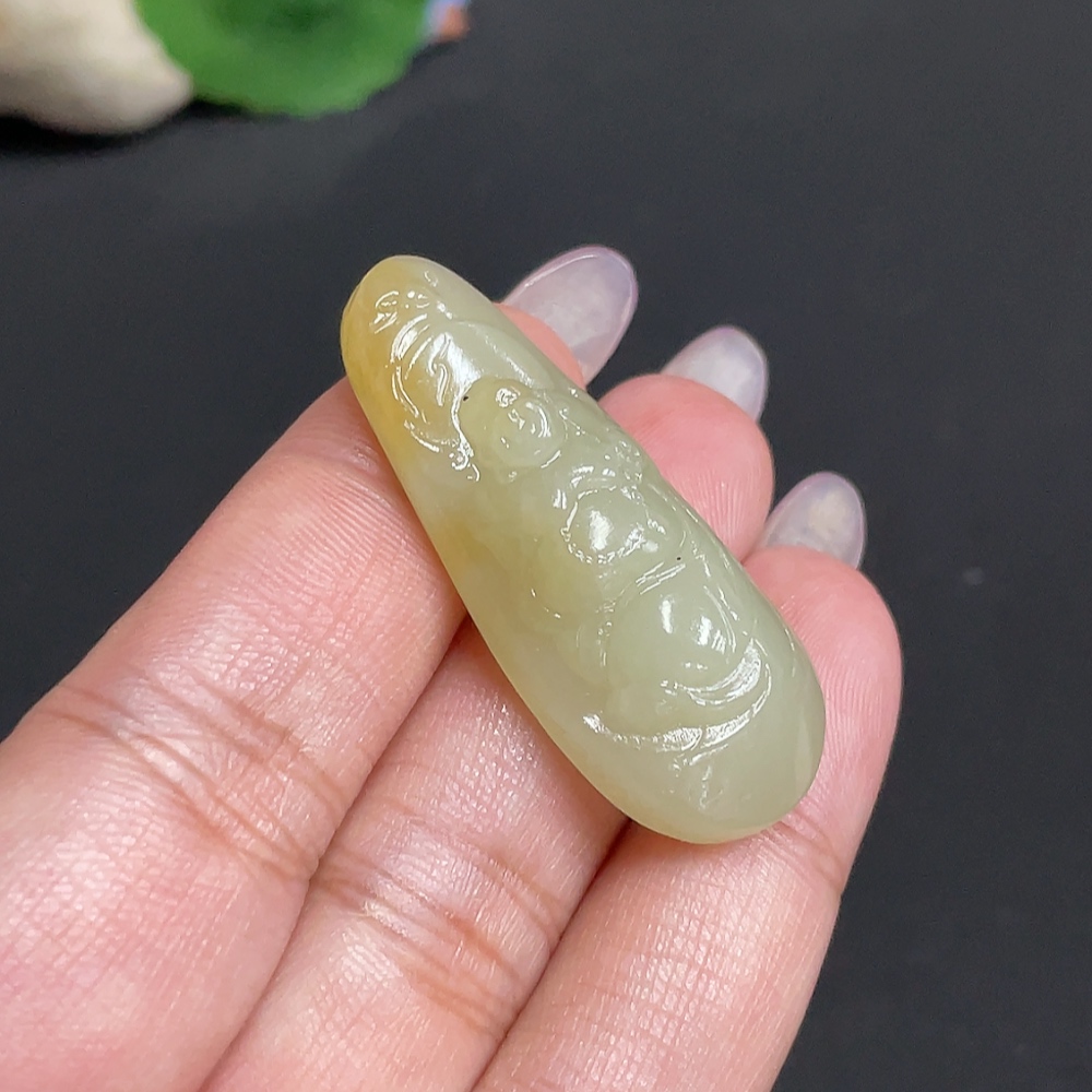 H34957284 Hetian Jade Pendant Buddha Total Weight Approx. 10.8g