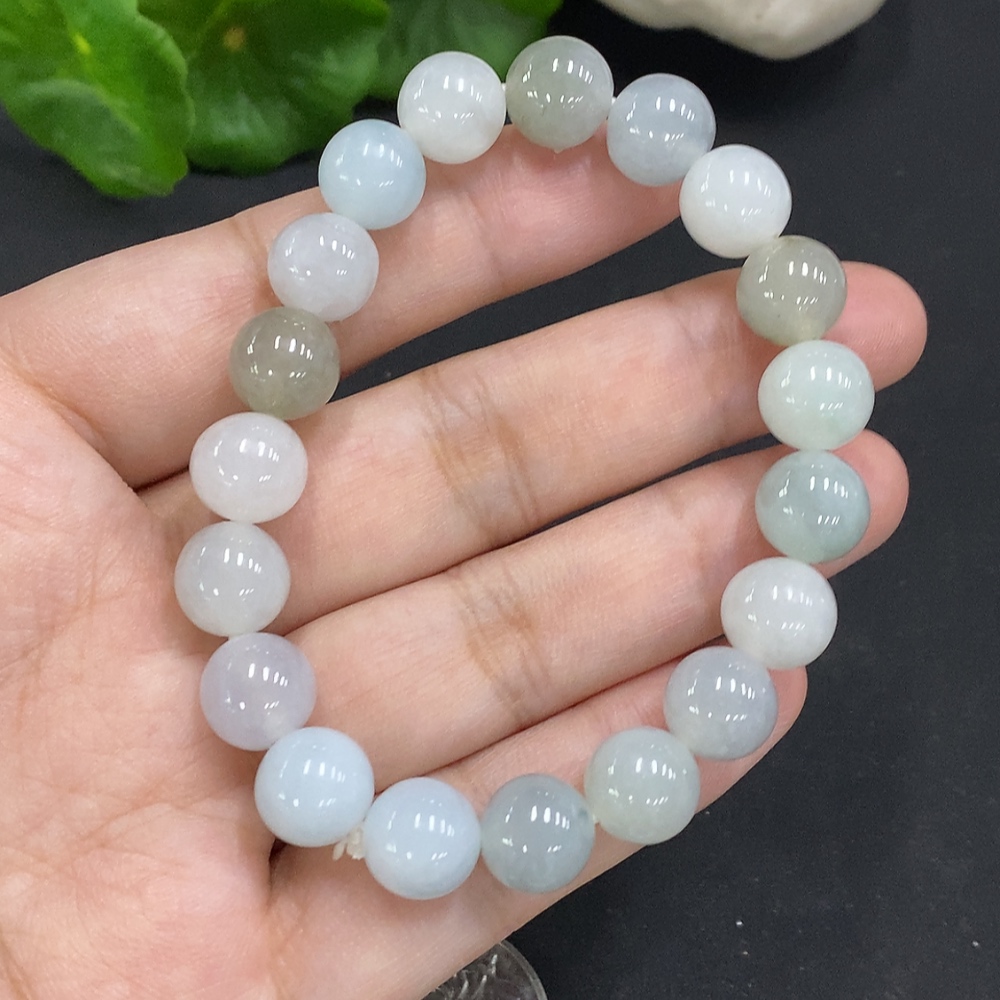 F35125836 Jadeite Bead Necklace approx. 9.8mm Total Weight approx. 32.6g