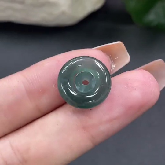 F12374952 Jadeite Mother-and-Son Button Pendant