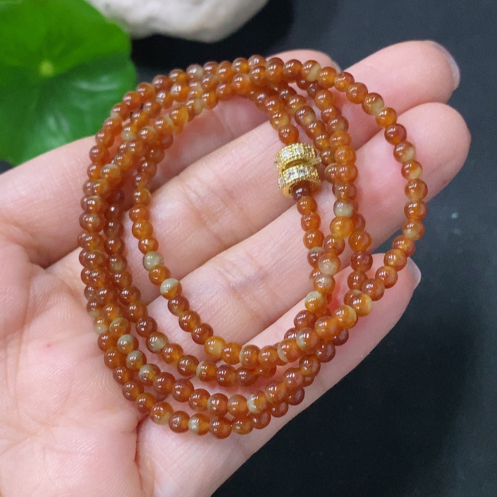 F35139541 Jadeite Bead Necklace Approximately 3.1mm Total Weight About 9.87g Non-Gold Clasp