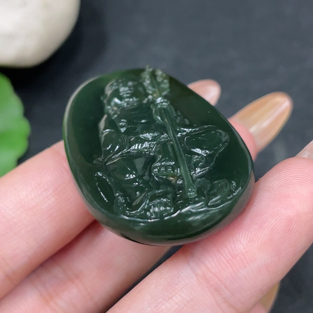 H32726405 Hetian Jade Pendant - Ksitigarbha Bodhisattva, Total Weight Approx. 17.9g