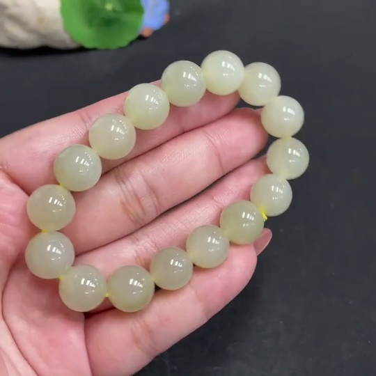 H34973161 Hetian Jade Bracelet, Approx. 12.1mm, Total Weight Approx. 42.7g