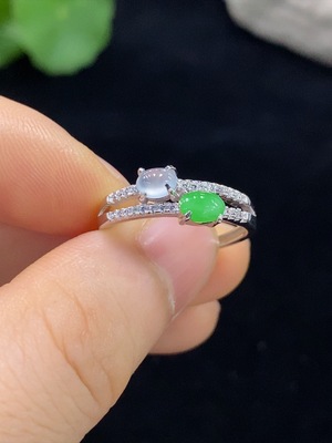 F30501900 JadeiteInlay Non-Gold Adjustable Total Weight Approx.1.84g