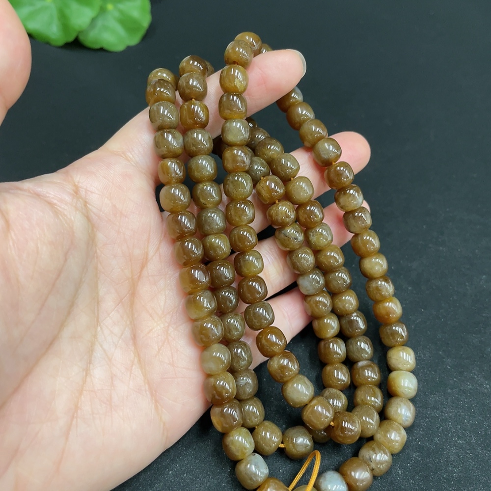 H34036988 Hetian Jade Bead Necklace Approx. 7.3mm Total Weight Approx. 79.8g