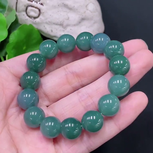 F33866307 Jadeite Bracelet Bead Size Approx. 11.8mm Total Weight Approx. 43.48g