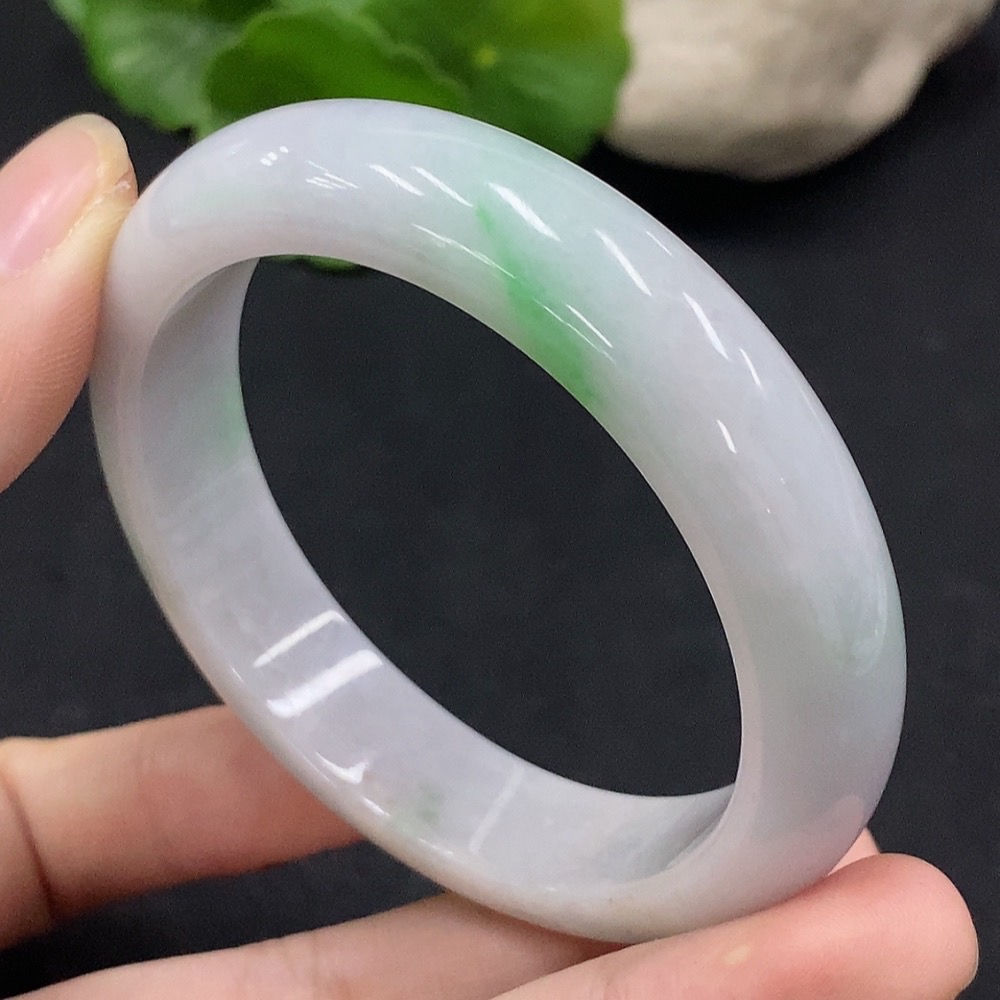 F34028969 Jadeite Round Bangle Size 53.6 Total Weight Approx. 54.59g