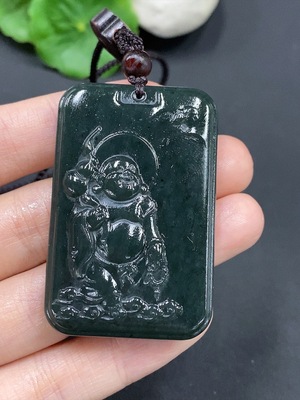 H16798536 Hetian Jade Buddha Pendant, total weight approximately 42.96g (including cord weight)