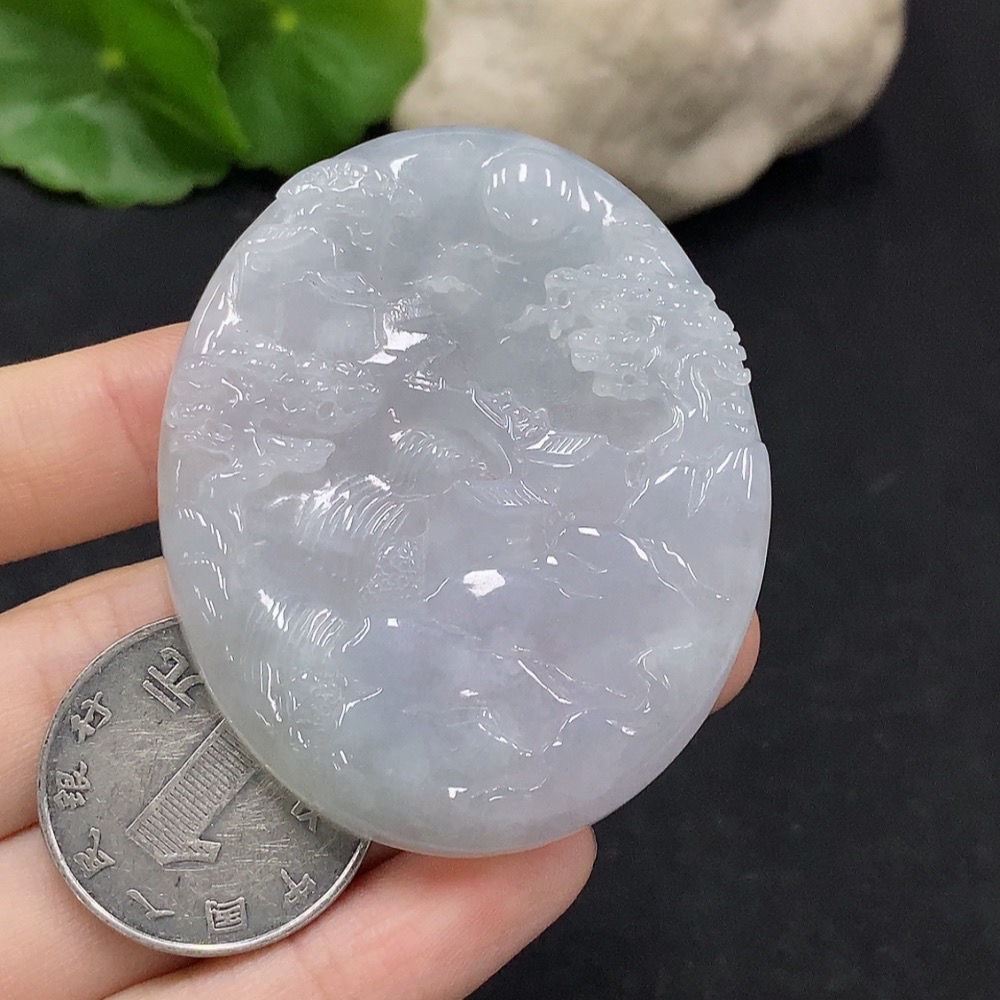 F35089938 Jadeite Landscape Pendant Total Weight Approximately 35.88g