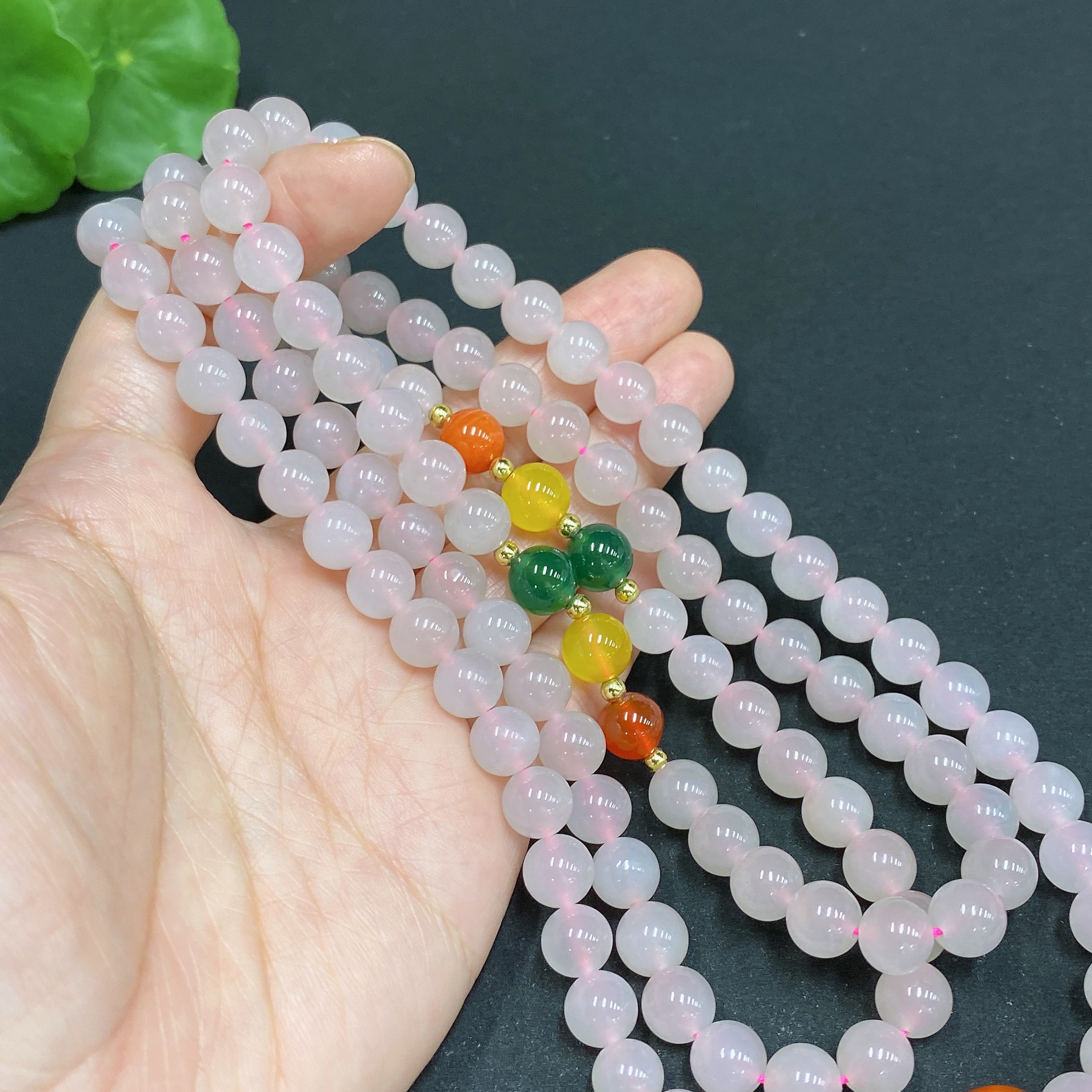 H34015554 Hetian Jade Bead Necklace, Approx. 7.6mm, Non-Gold-Inlaid, Total Weight Approx. 93.5g, Accessories Not Hetian Jade
