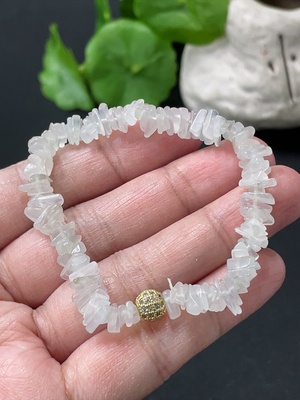 F35109558 Jadeite Auspicious Fragmented Bracelet Total Weight Approx. 10g Non-Gold Beads