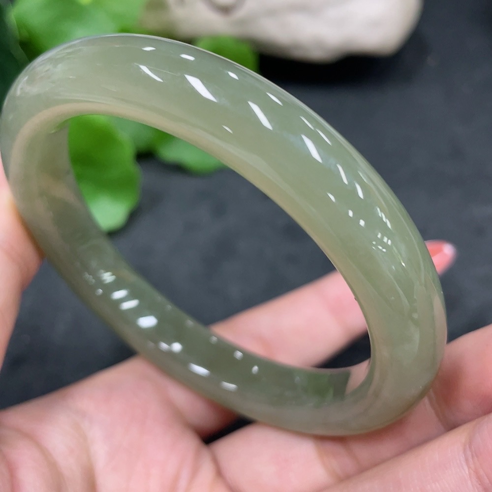 H34960115 Hetian Jade Round Bracelet Size 58 Total Weight Approx. 50.6g