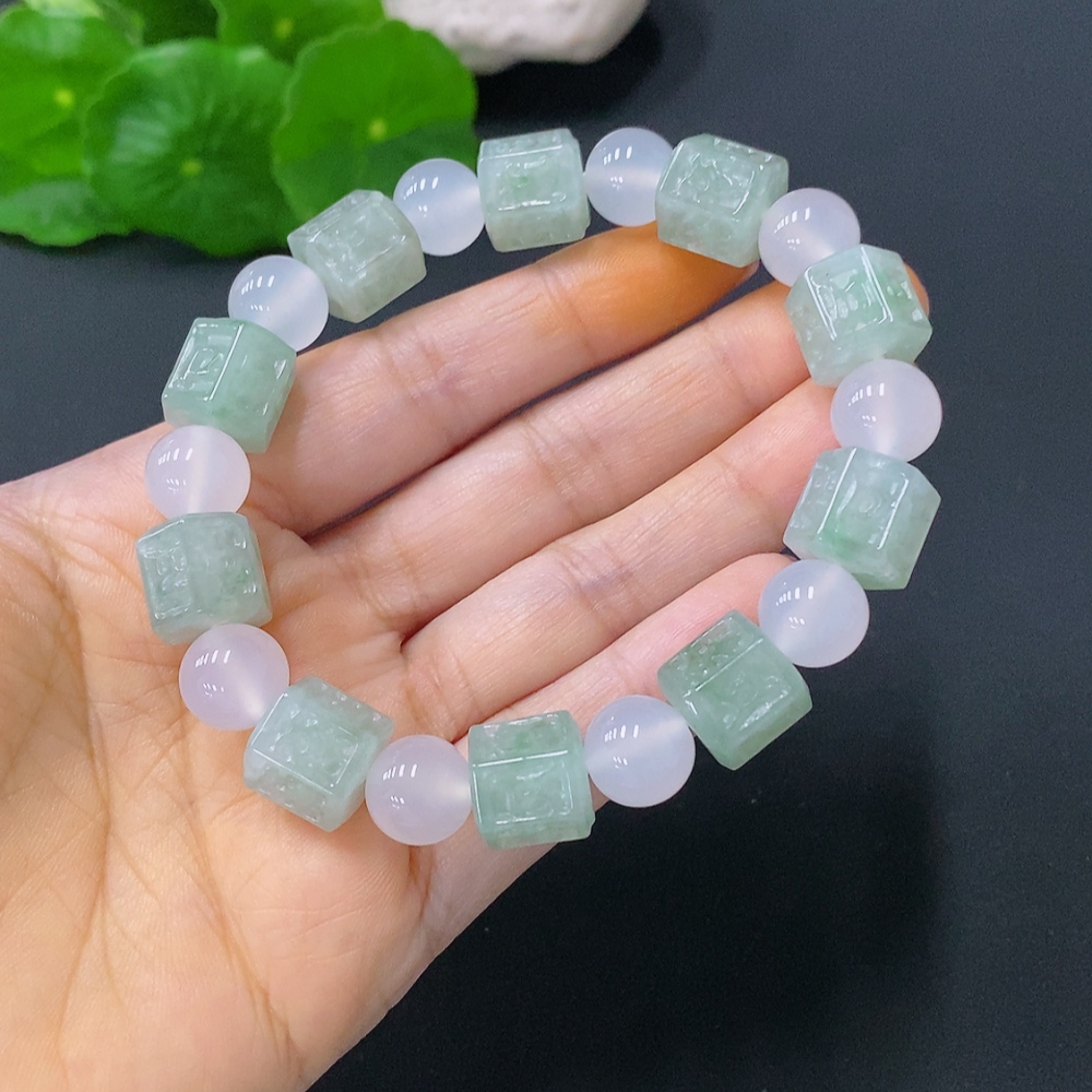 F30442041 Jadeite Bracelet Approx. 10.5mm Beads Total Weight Approx. 43.64g Non-Type A Matching Beads
