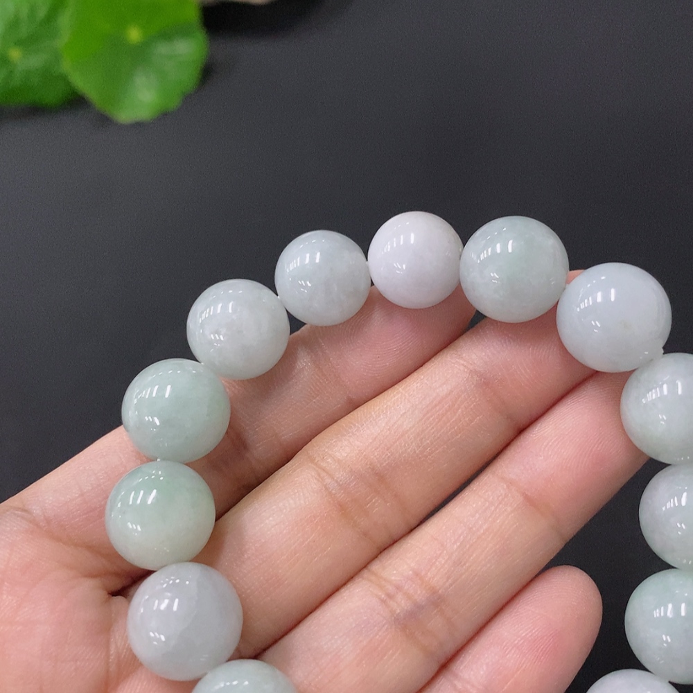 F33828587 Jadeite Beads Bracelet Approx. 12.3mm Total Weight Approx. 51g