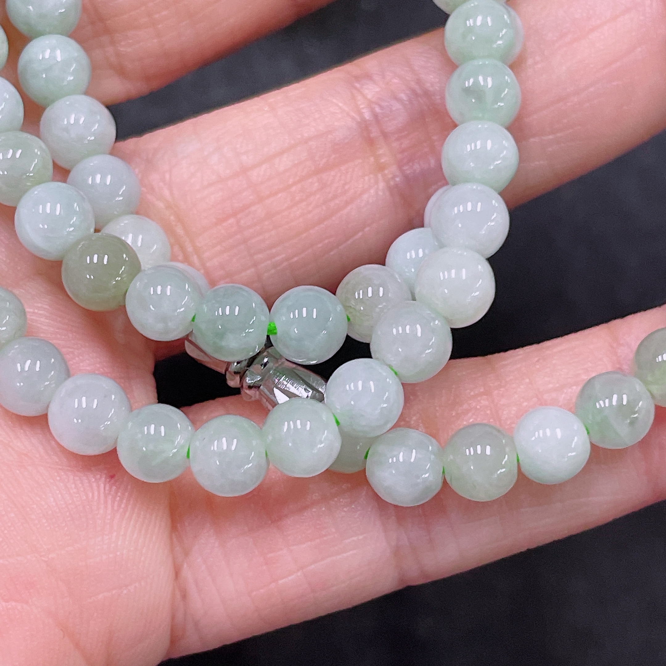 F32780237 Jadeite Bead Necklace Non-Gold Total Weight Approx. 29.14g Size About 5.6mm