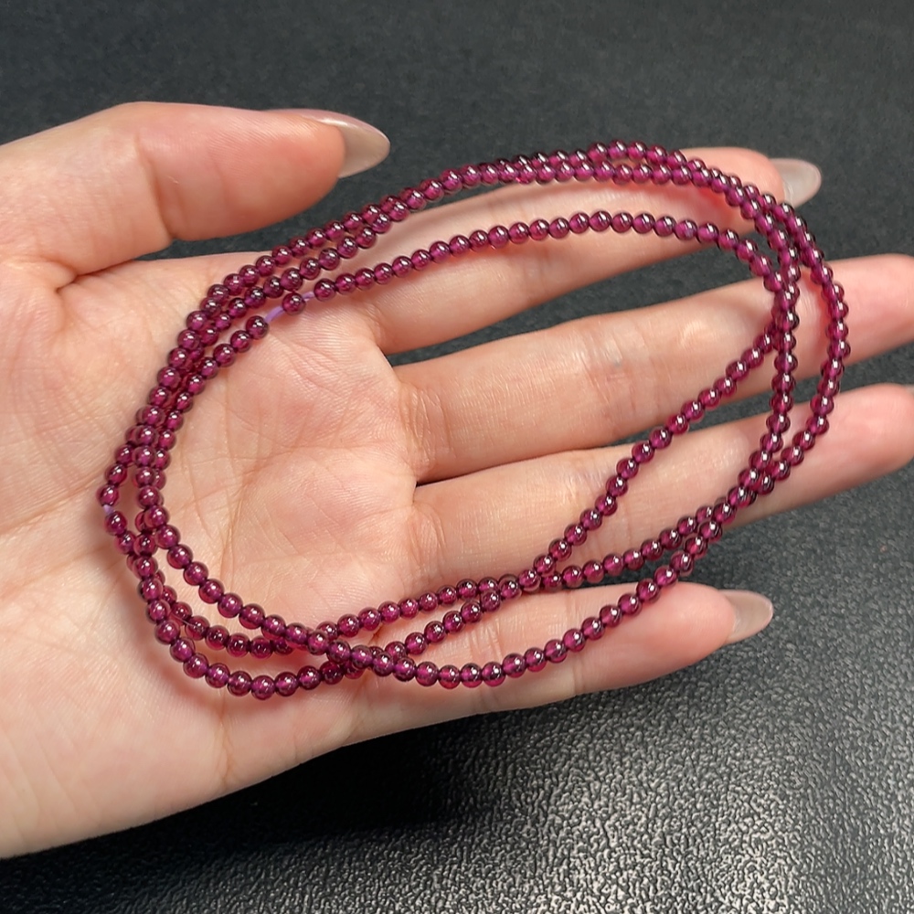 C34993021 Garnet bead necklace Total weight approx.14.14g Size approx.2.9mm