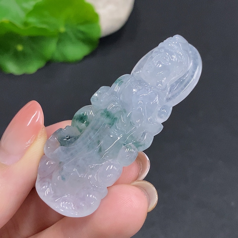 F34060507 Jadeite Guanyin Pendant Total Weight Approx. 22.5g