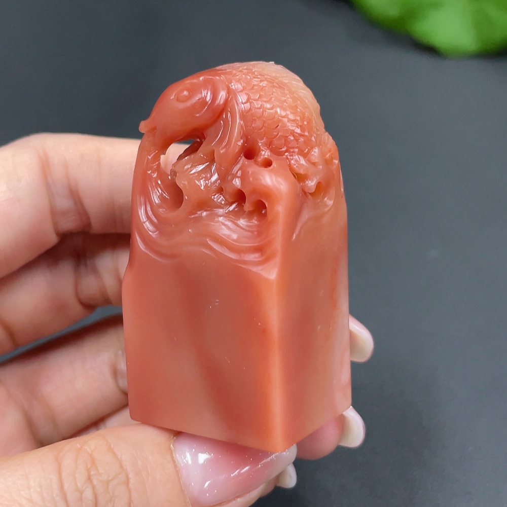 H21416121 Shoushan Stone Fish Seal Total Weight Approx. 58.5g