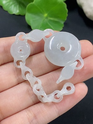 F42969318 翡翠平安扣手链 货品总重约12.9g