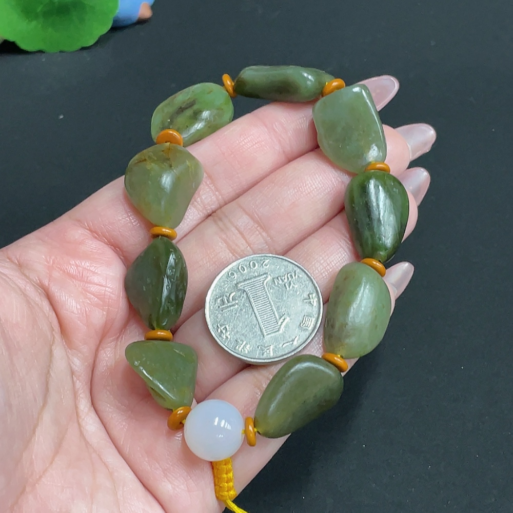 H26014921 Hetian Jade Beads, Undetermined Skin Color Origin, Total Weight Approx. 41g, Non-Hetian Jade Beads Included