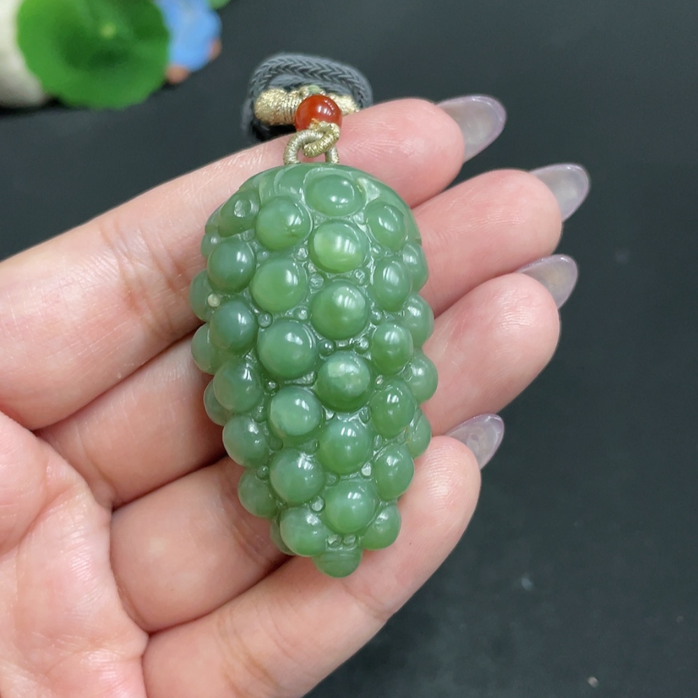 H33863021 Hetian Jade Pendant, Many Children Many Blessings