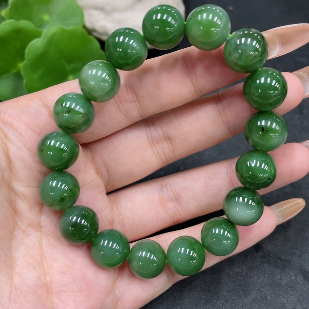 H32777128 Hetian Jade Bracelet Approx. 11.7mm Total Weight About 45.1g