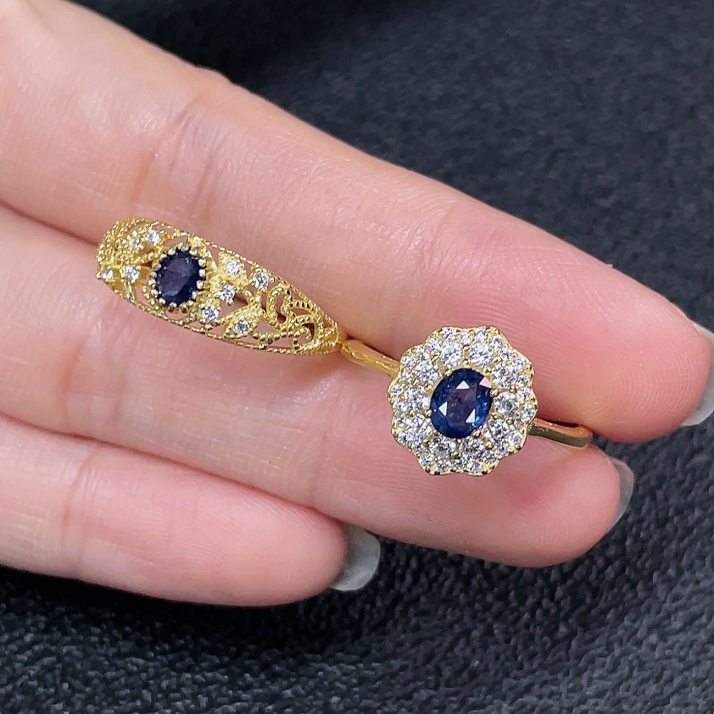 C34039340 Sapphire Ring Non-Gold Adjustable Total Weight Approx. 3.57g Sell as a Lot
