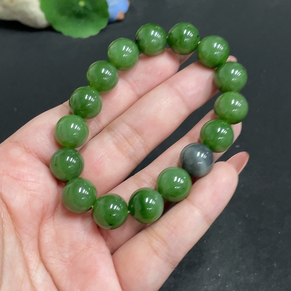 H34053856 Hetian Jade Bracelet, Size 11.7mm approx., Total Weight about 43g